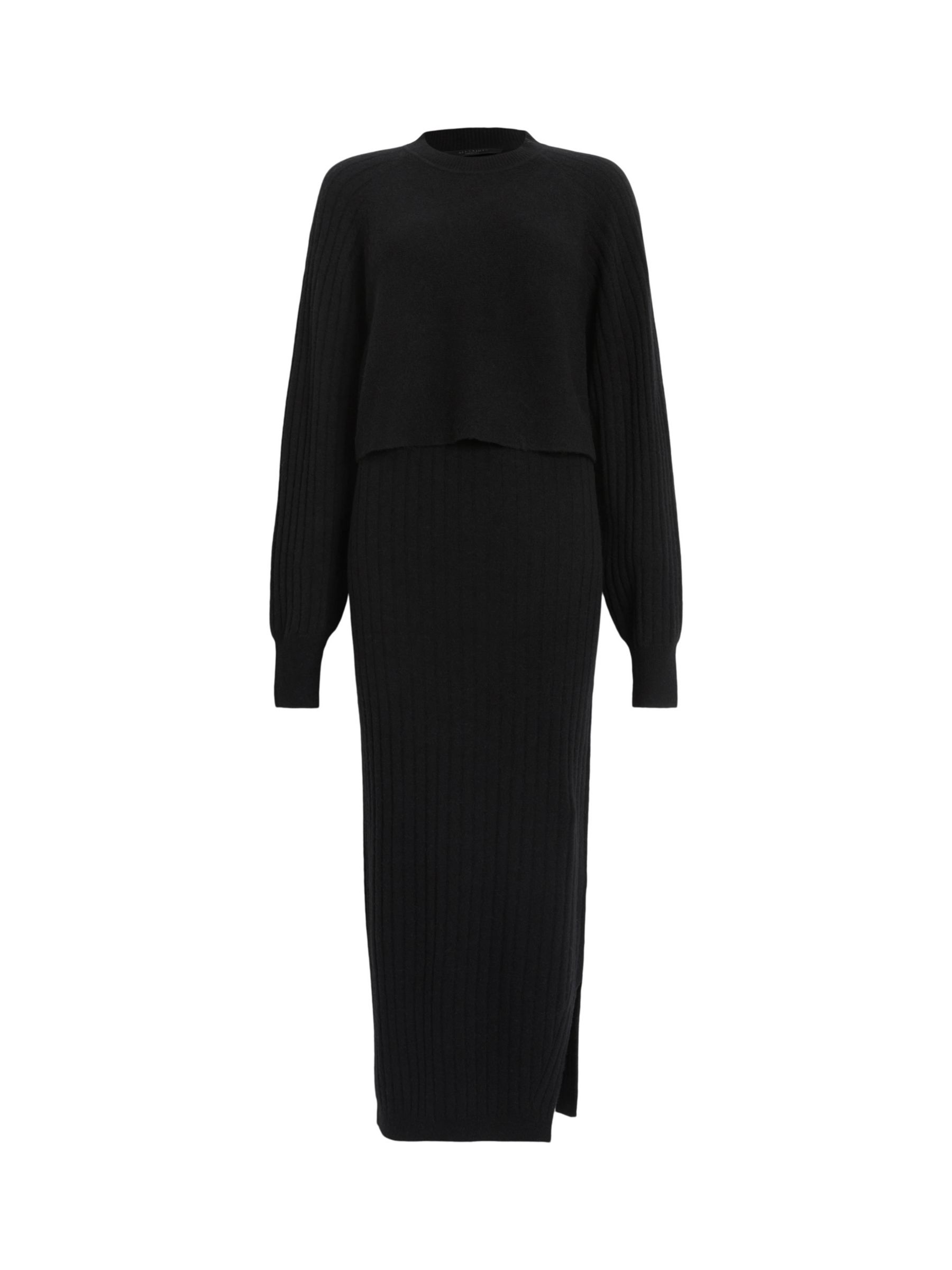 Allsaints Margot 2 In 1 Ribbed Midi Dress 7486