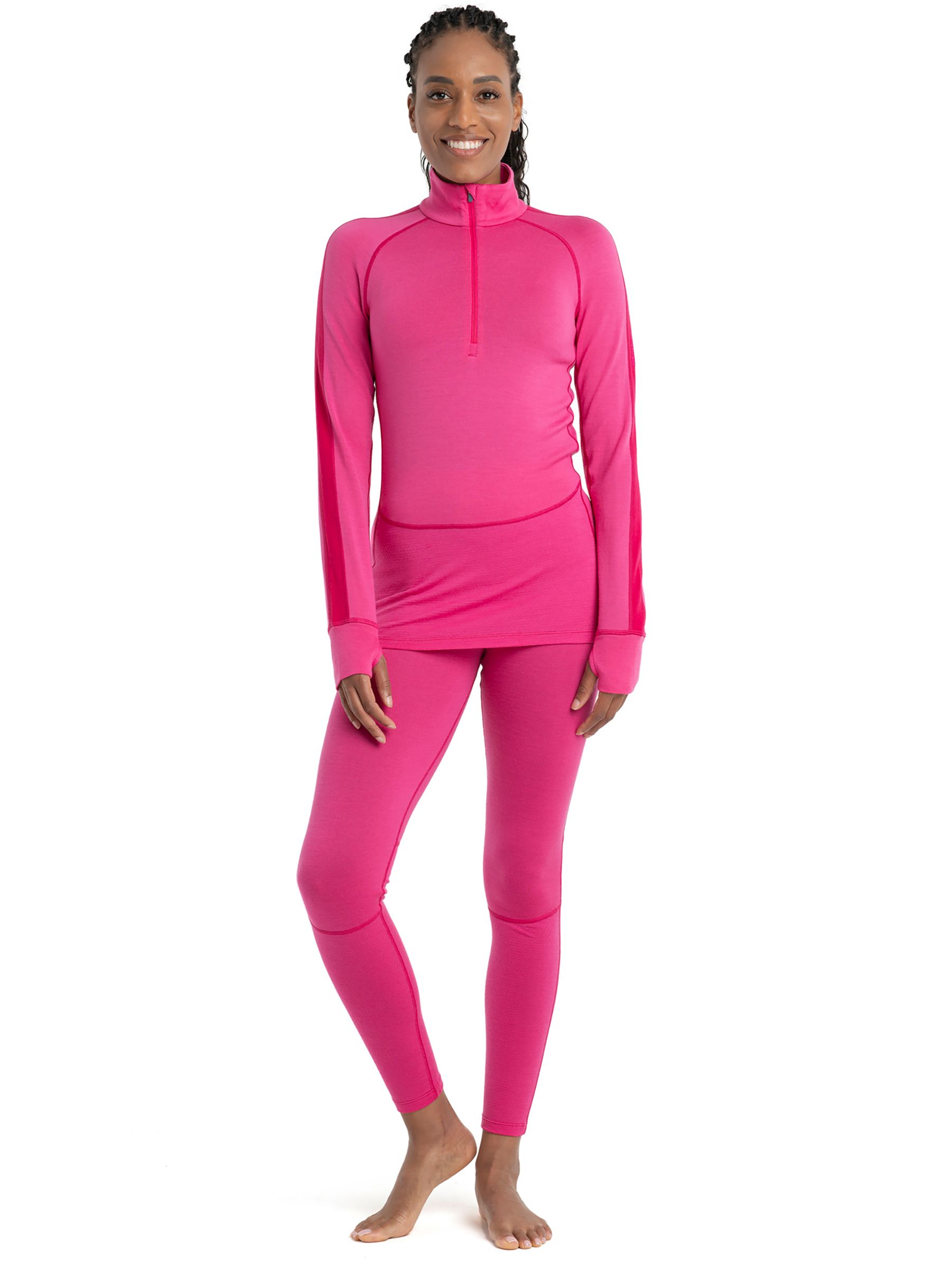 Icebreaker Women's Merino Wool Base Layer Top, Tempo/ Pink at John Lewis &  Partners