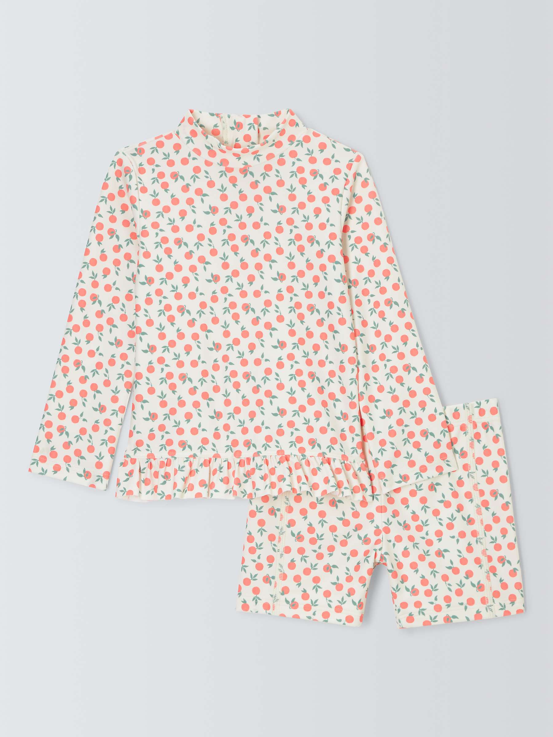 Buy John Lewis Baby Oranges Rash Vest & Shorts Set, Off White Online at johnlewis.com