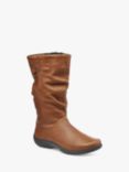 Hotter Derrymore II Leather Mid-Calf Boots, Rich Tan