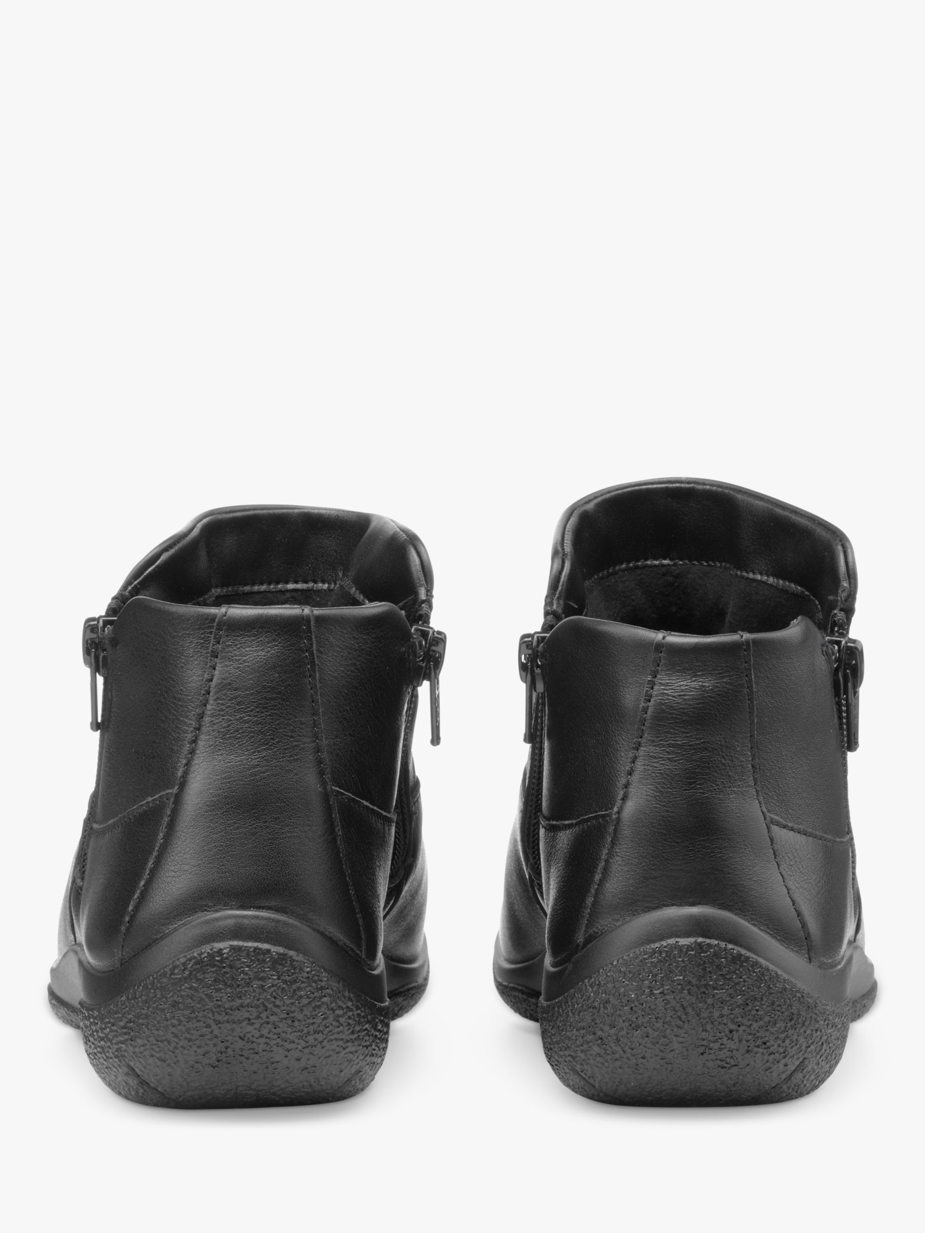 Hotter Murmur Leather Ankle Boots, Black, 7.5