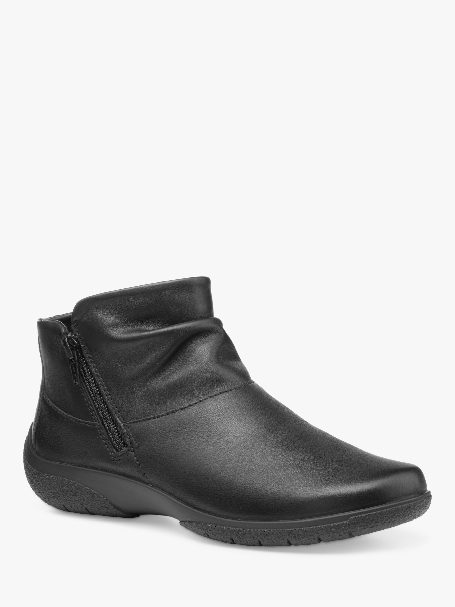 Buy Hotter Murmur Wide Fit Leather Ankle Boots, Black Online at johnlewis.com