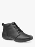 Hotter Ellery Wide Fit Leather Ankle Boots, Black