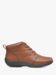 Hotter Ellery Wide Fit Leather Lace Up Ankle Boots, Rich Tan