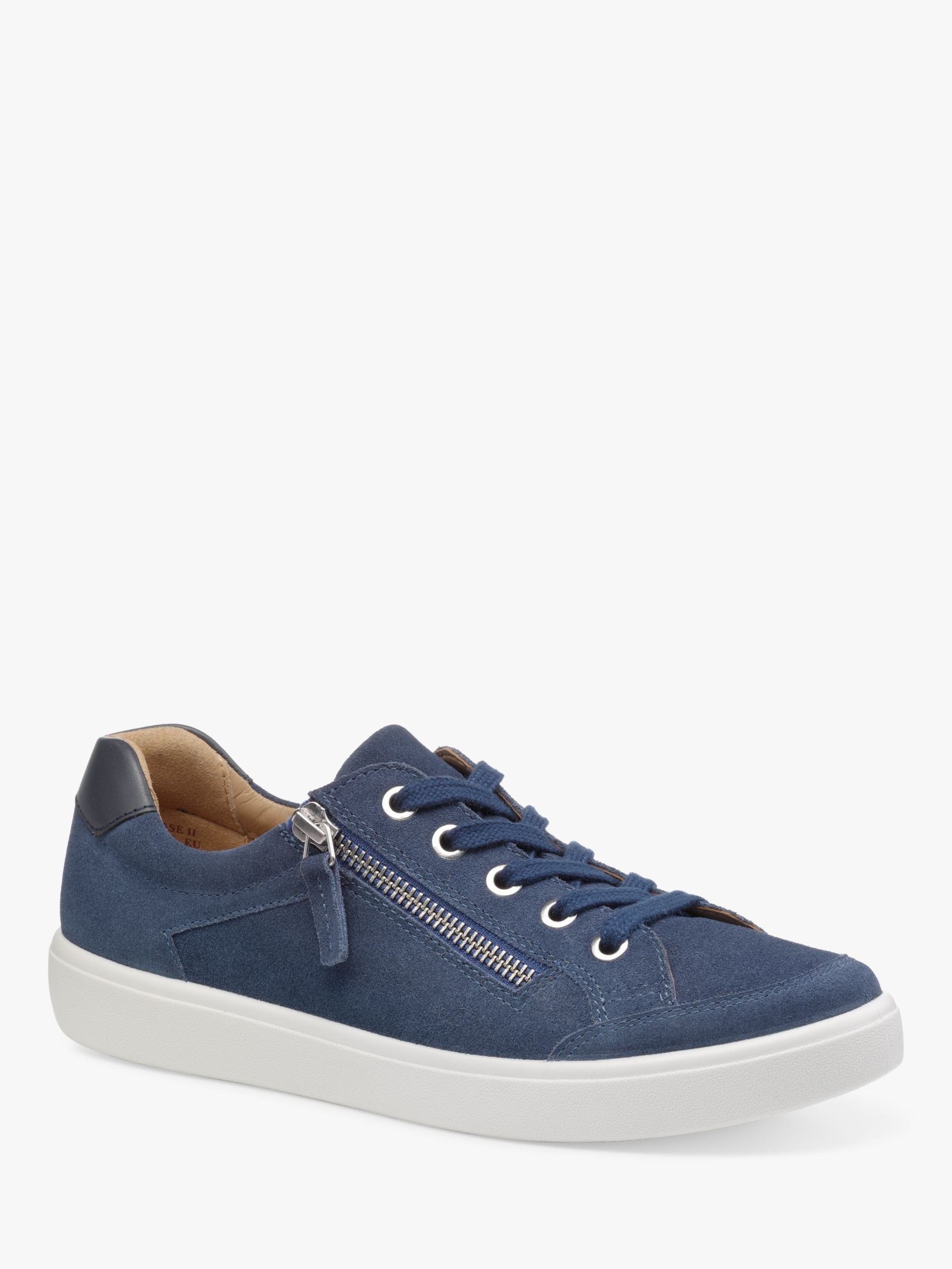 Buy Hotter Chase II Suede Zip and Go Trainers, Denim Blue Online at johnlewis.com