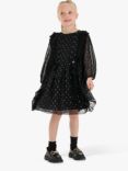 Angel & Rocket Kids' Charlotte Lurex Spot Party Dress, Black