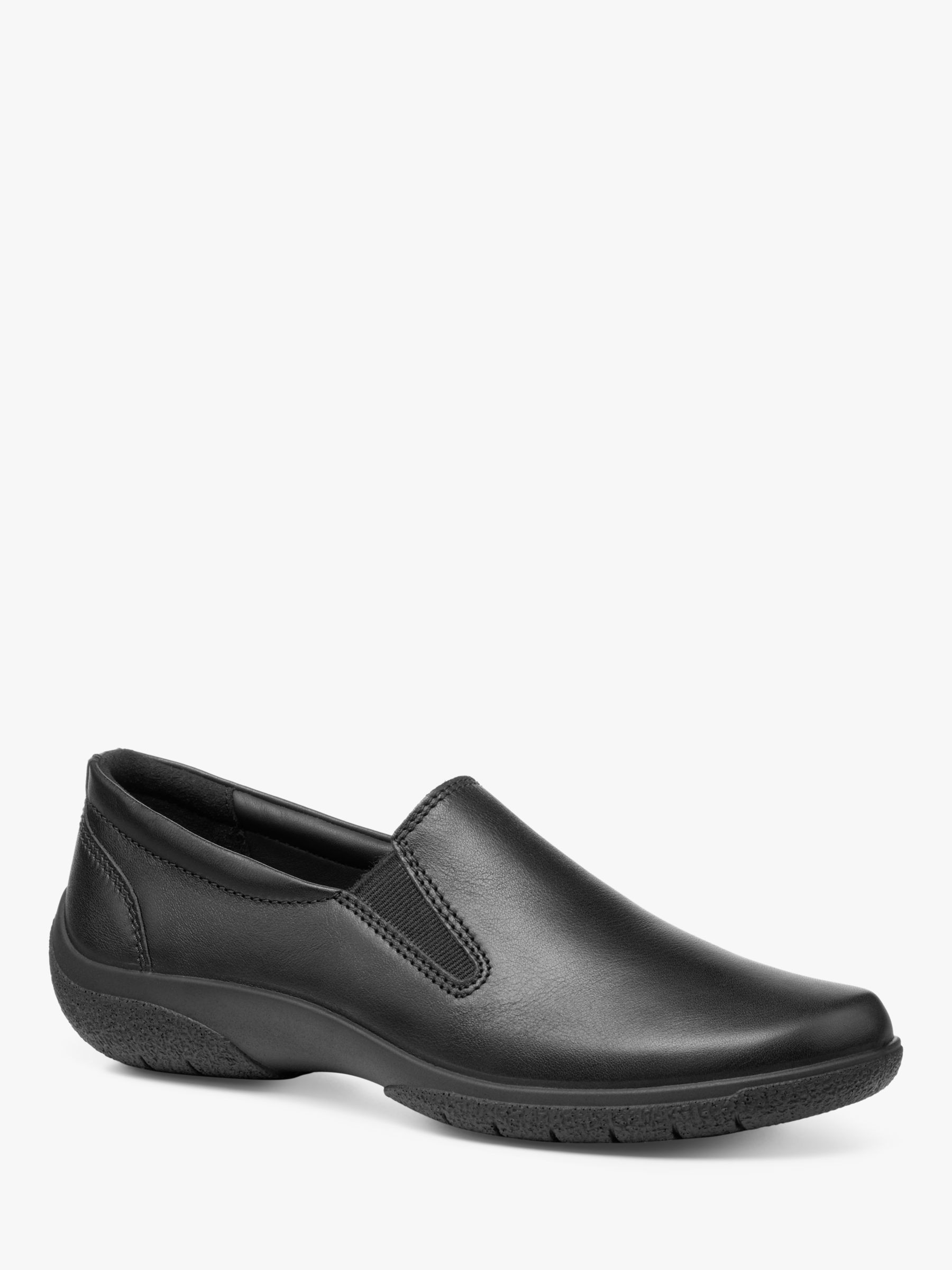 Buy Hotter Glove II Wide Fit Leather Slip-On Shoes, Black Online at johnlewis.com