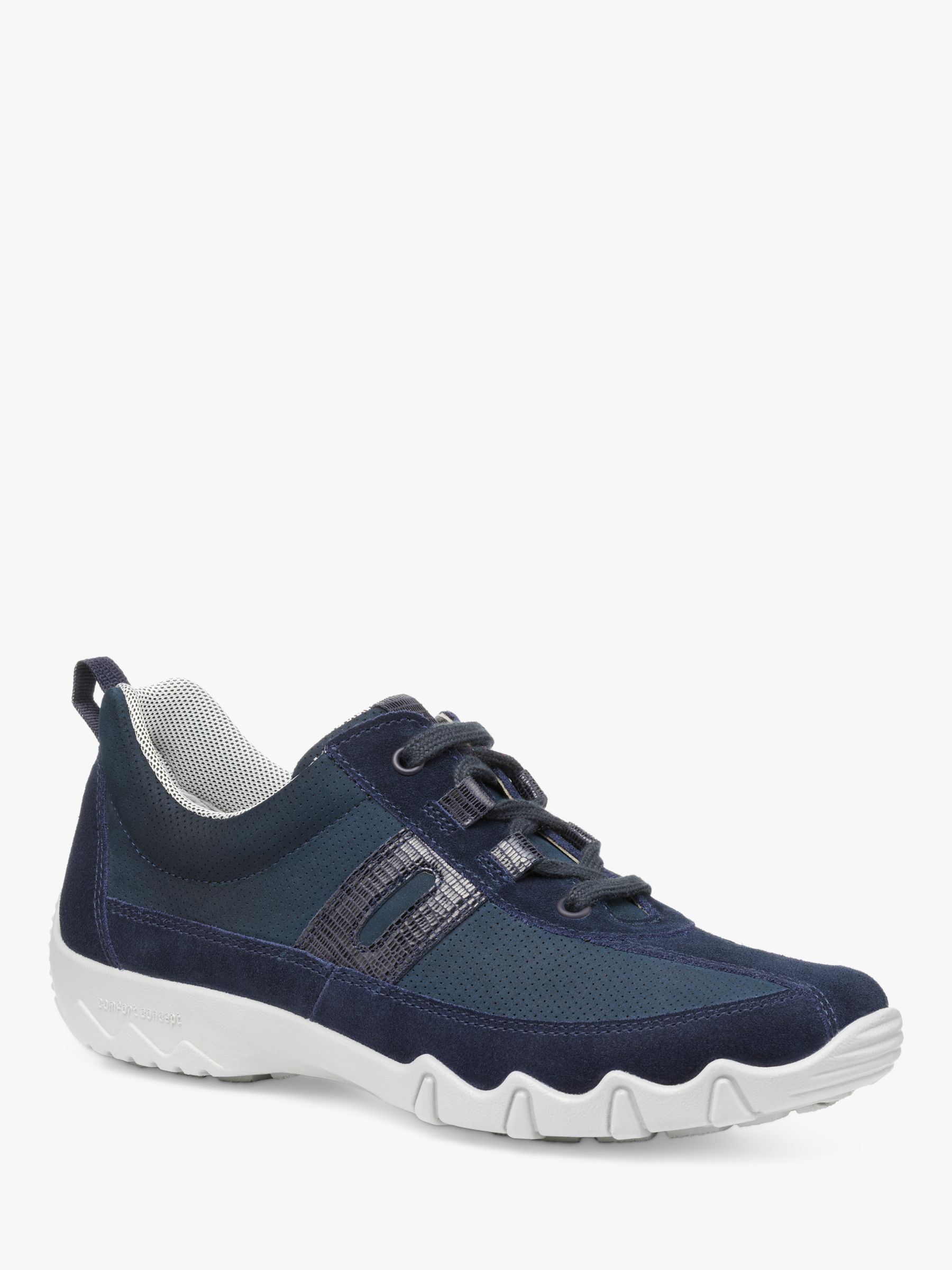 Buy Hotter Leanne II Wide Fit Suede and Nubuck Trainers, Navy Online at johnlewis.com