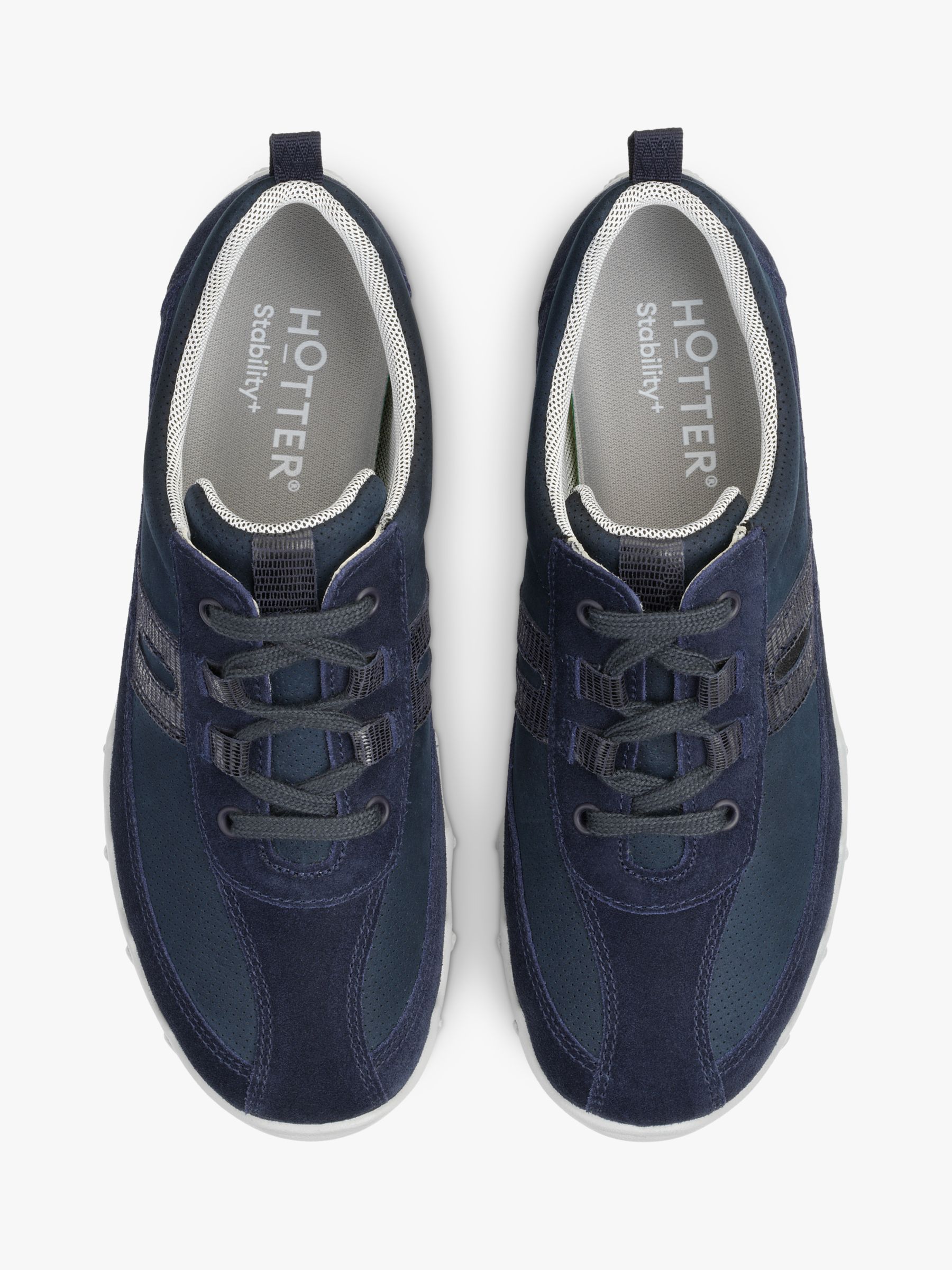 Buy Hotter Leanne II Wide Fit Suede and Nubuck Trainers, Navy Online at johnlewis.com