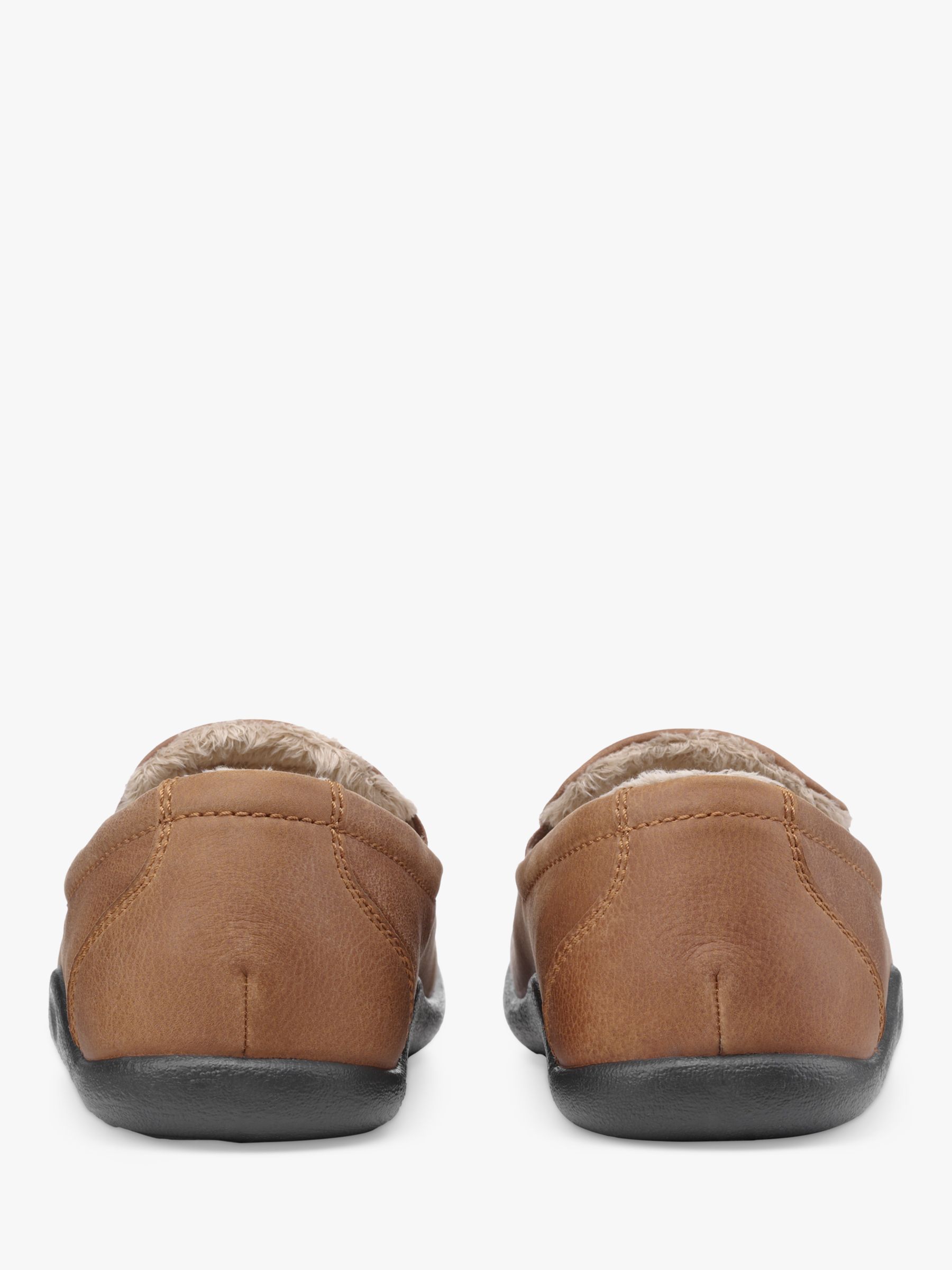 Hotter Relax Leather Slippers, Tan, 9