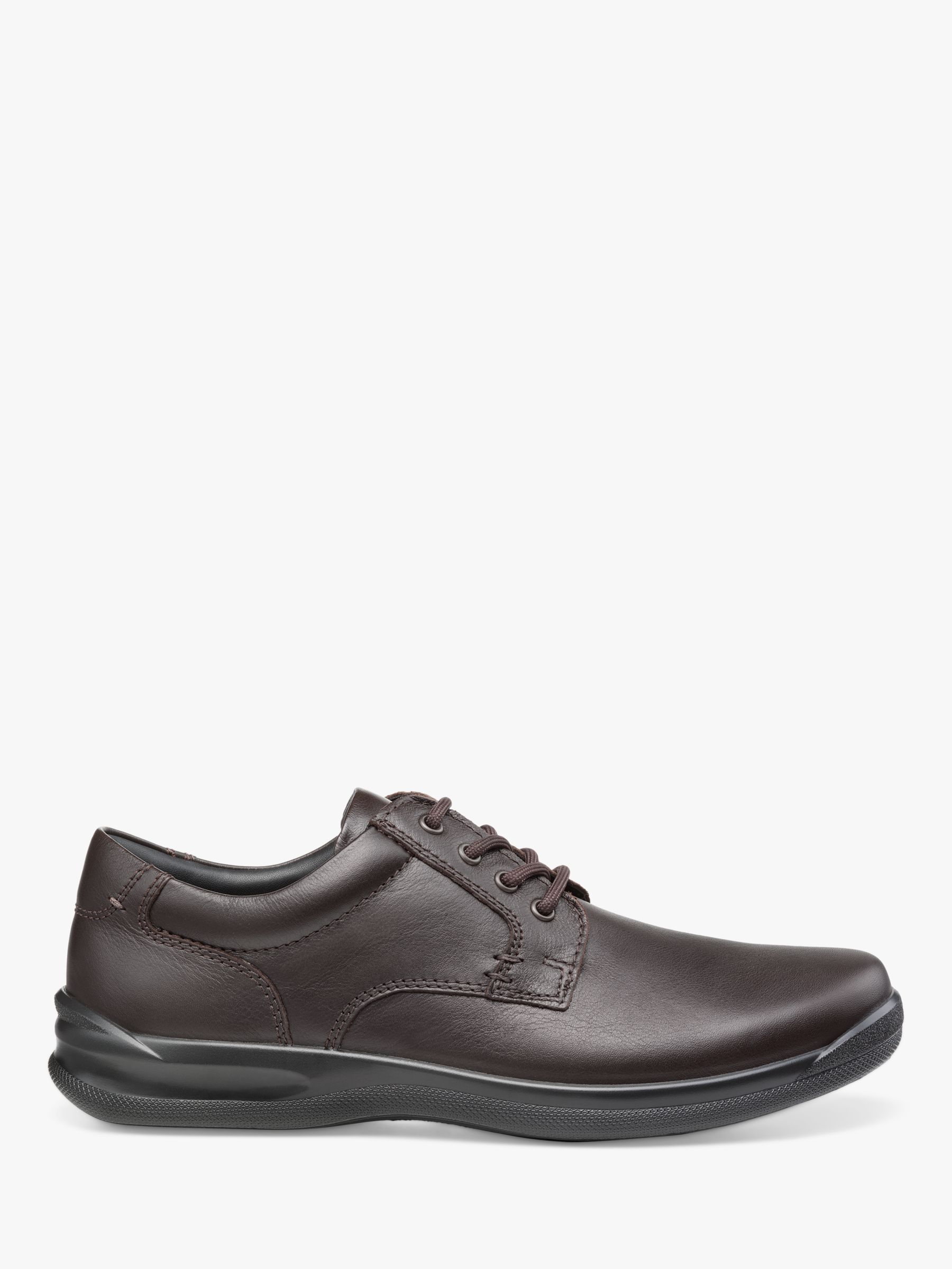 Hotter Burton II Classic Leather Lace-Up Derby Shoes, Dark Brown, 6S