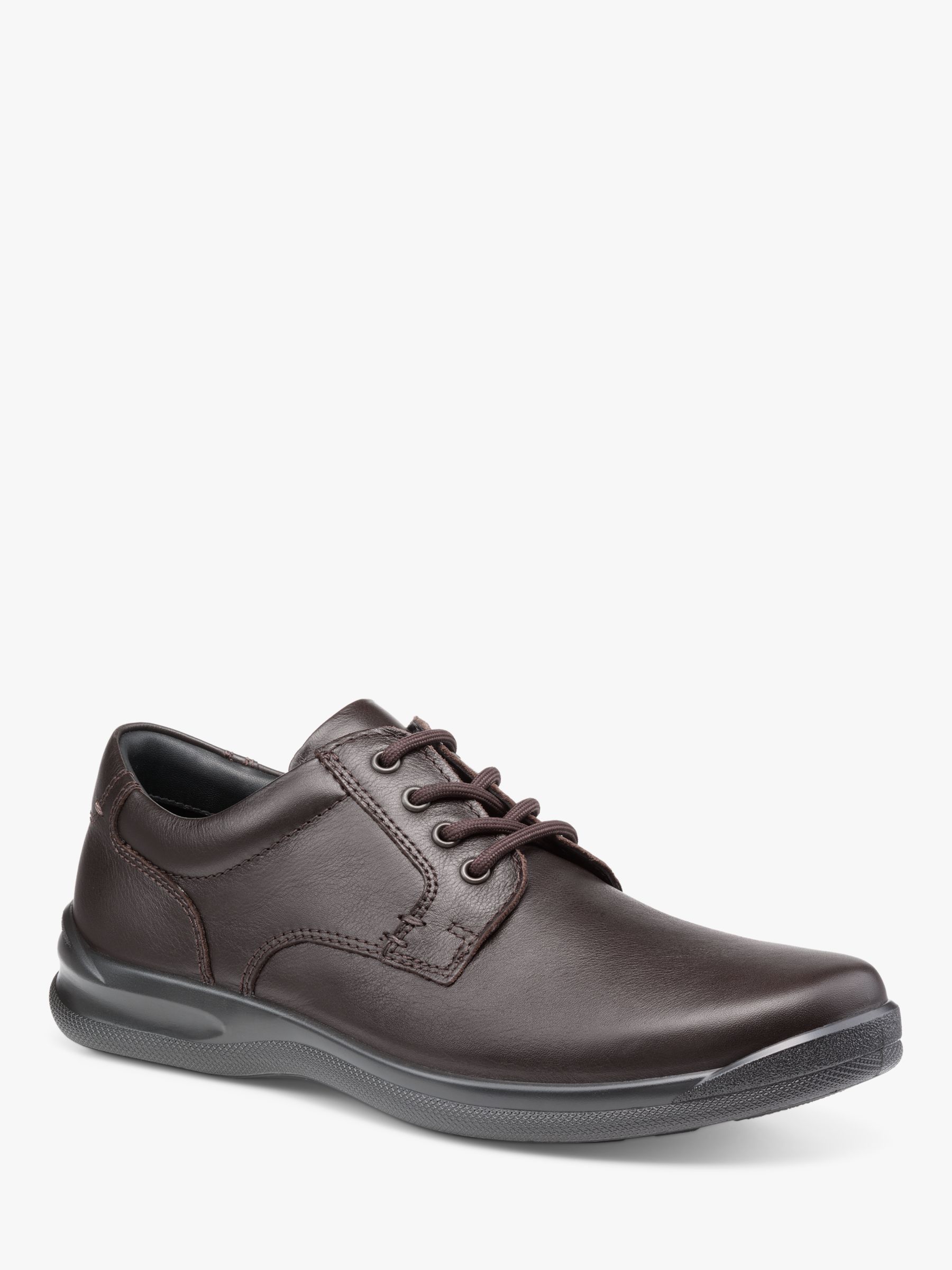 Hotter Burton II Classic Leather Lace-Up Derby Shoes, Dark Brown, 6S