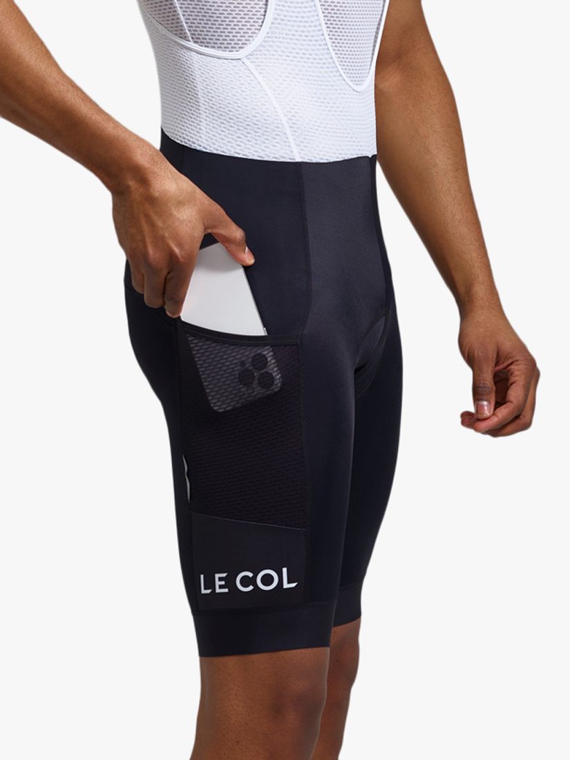 Le Col Sport Cargo Bib Cycling Shorts, Black/White, XL