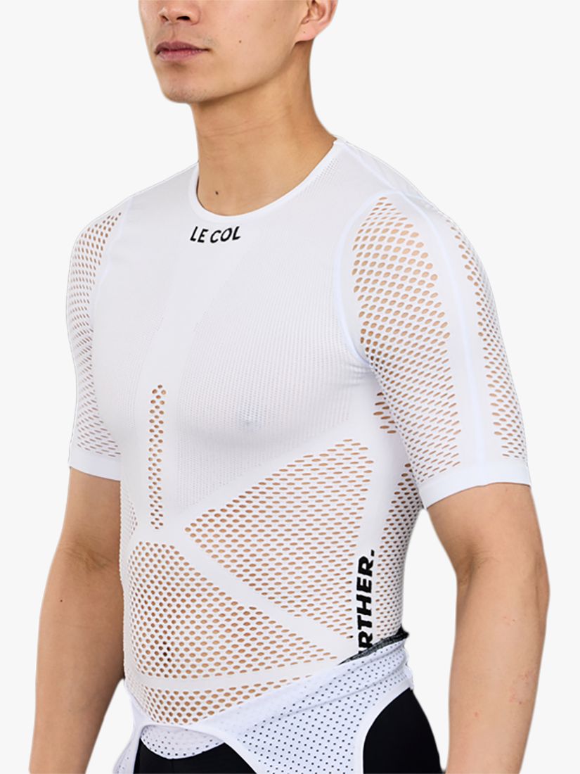 Le Col Unisex Pro Mesh Short Sleeve Base Layer Cycling Top, White at ...