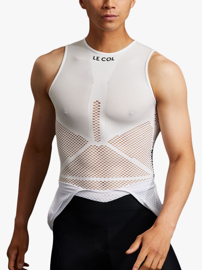 Le Col Unisex Pro Mesh Sleeveless Base Layer Cycling Top, White, XS