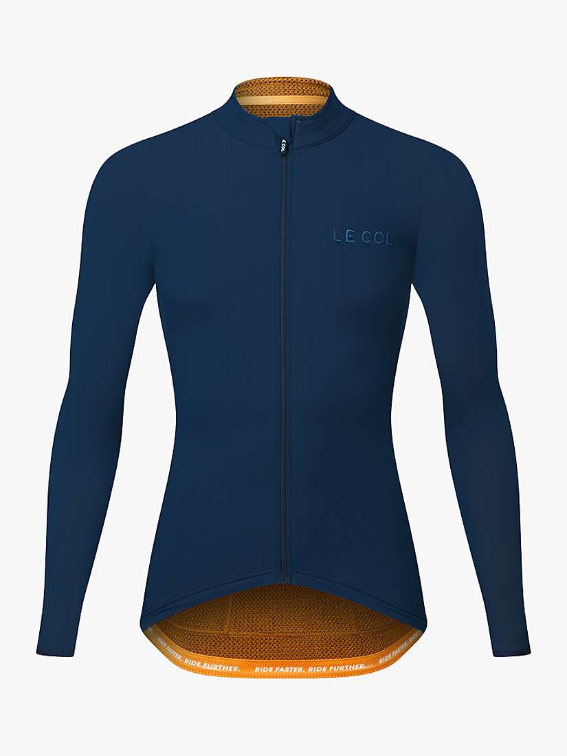 Buy Le Col Hors Categorie Long Sleeve Jersey Top, Navy/Saffron Online at johnlewis.com