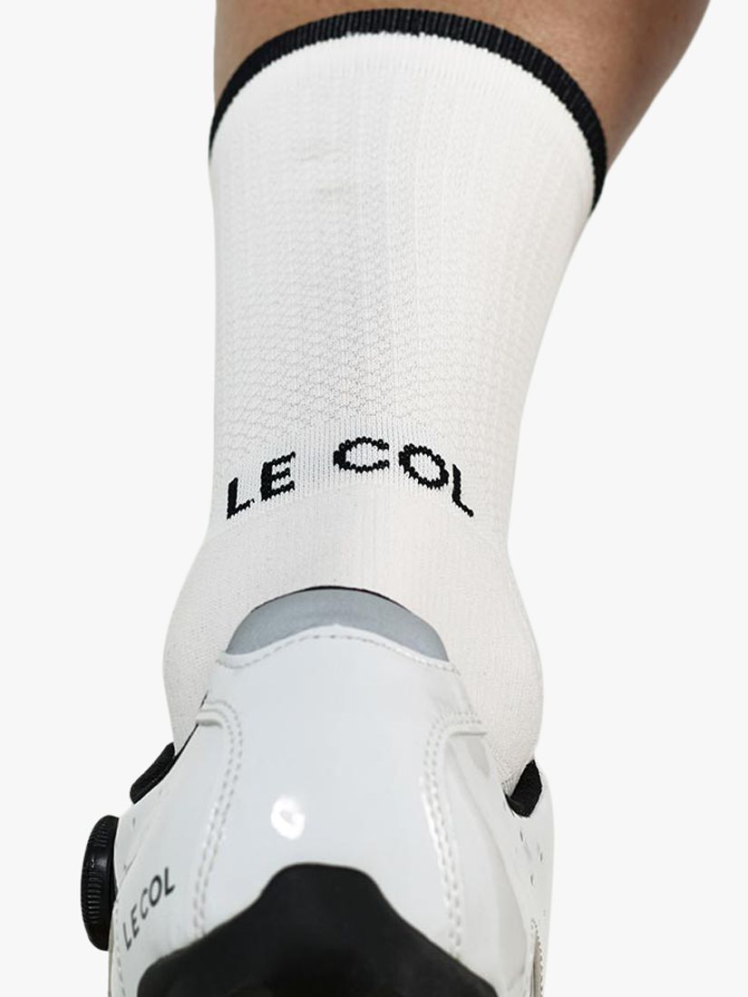 Le Col Cycling Socks, White/Black, S-M