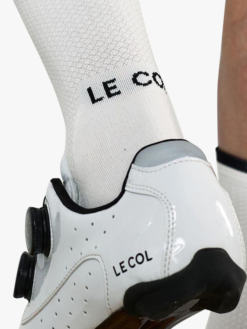Le Col Cycling Socks, White/Black, S-M