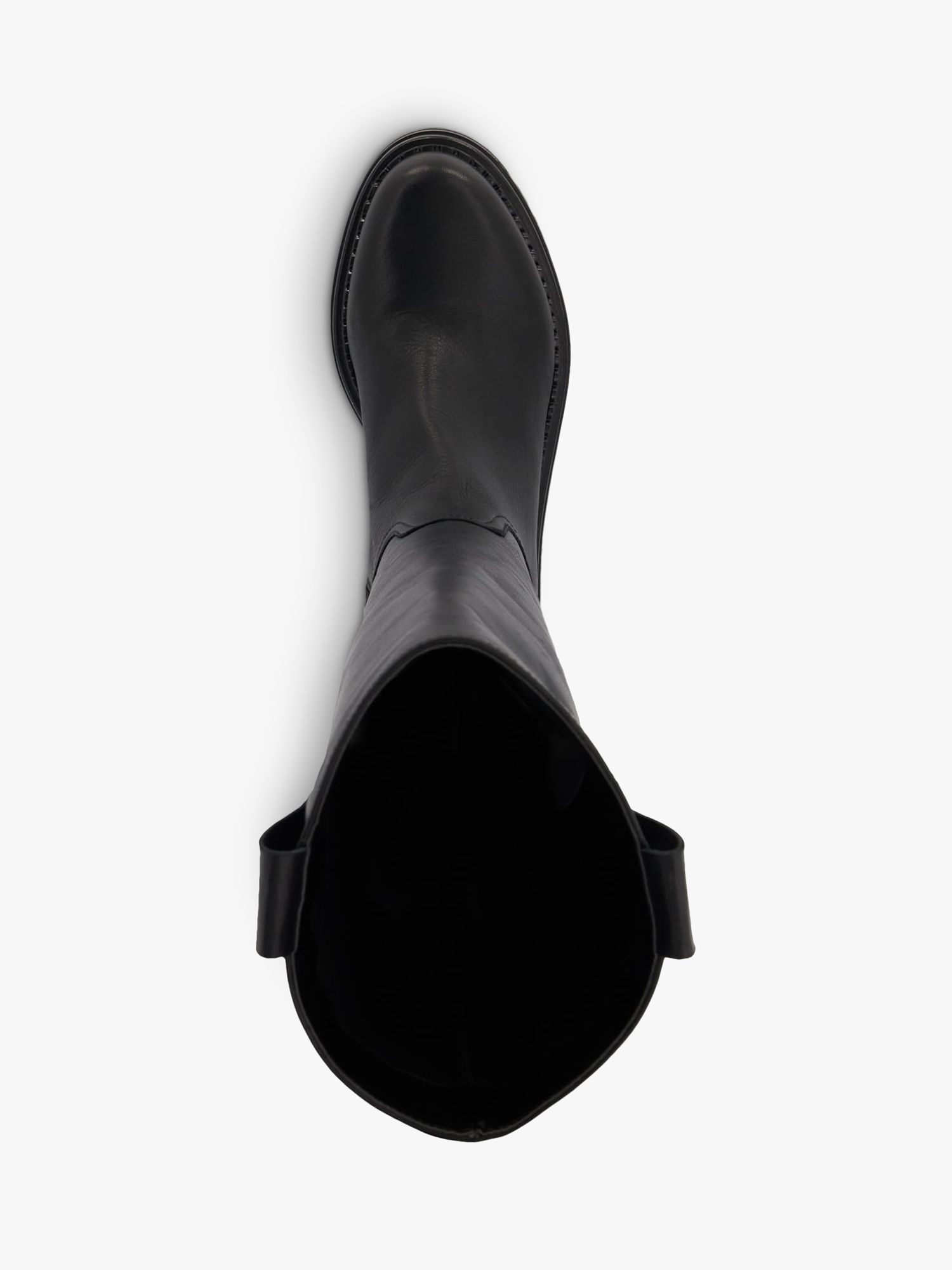 Dune Tristina Chunky Sole Leather Knee Boots, Black, EU41