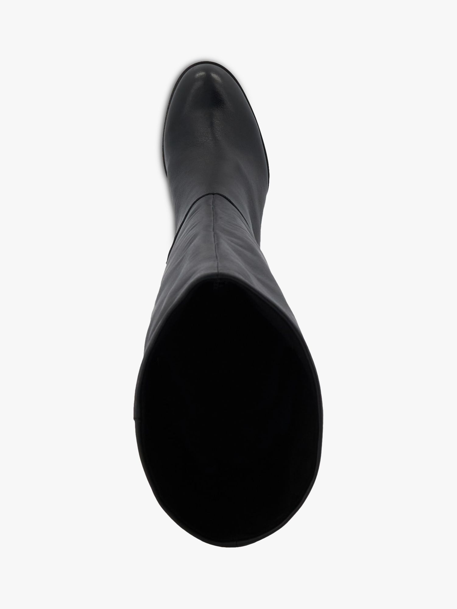Dune Sisily Leather Block Heel Knee High Boots, Black, EU36