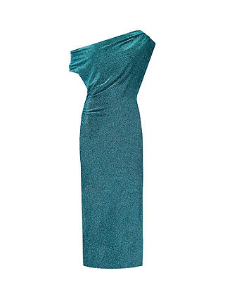 Ro&Zo Sparkle One Shoulder Midi Dress, Blue