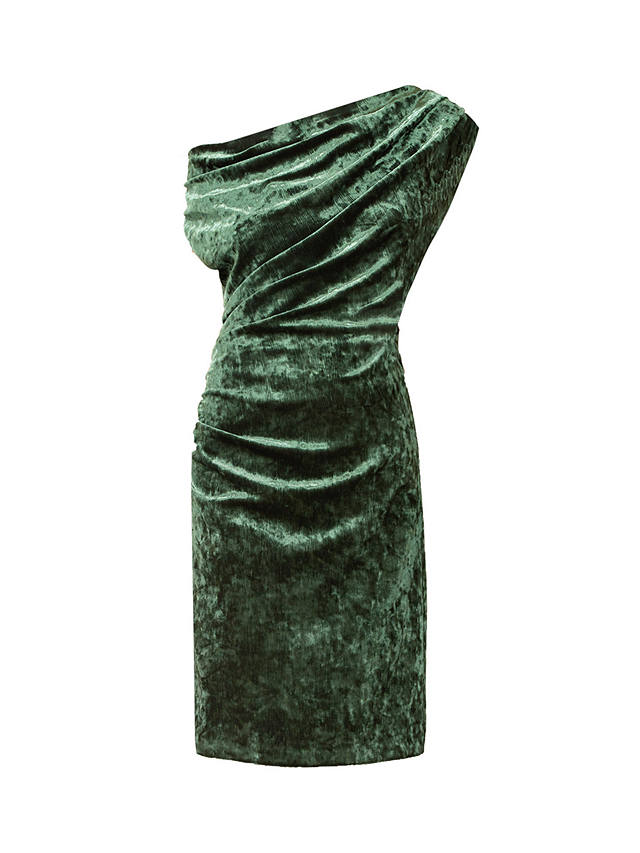 Ro&Zo Velvet Ripple Mini Dress, Green