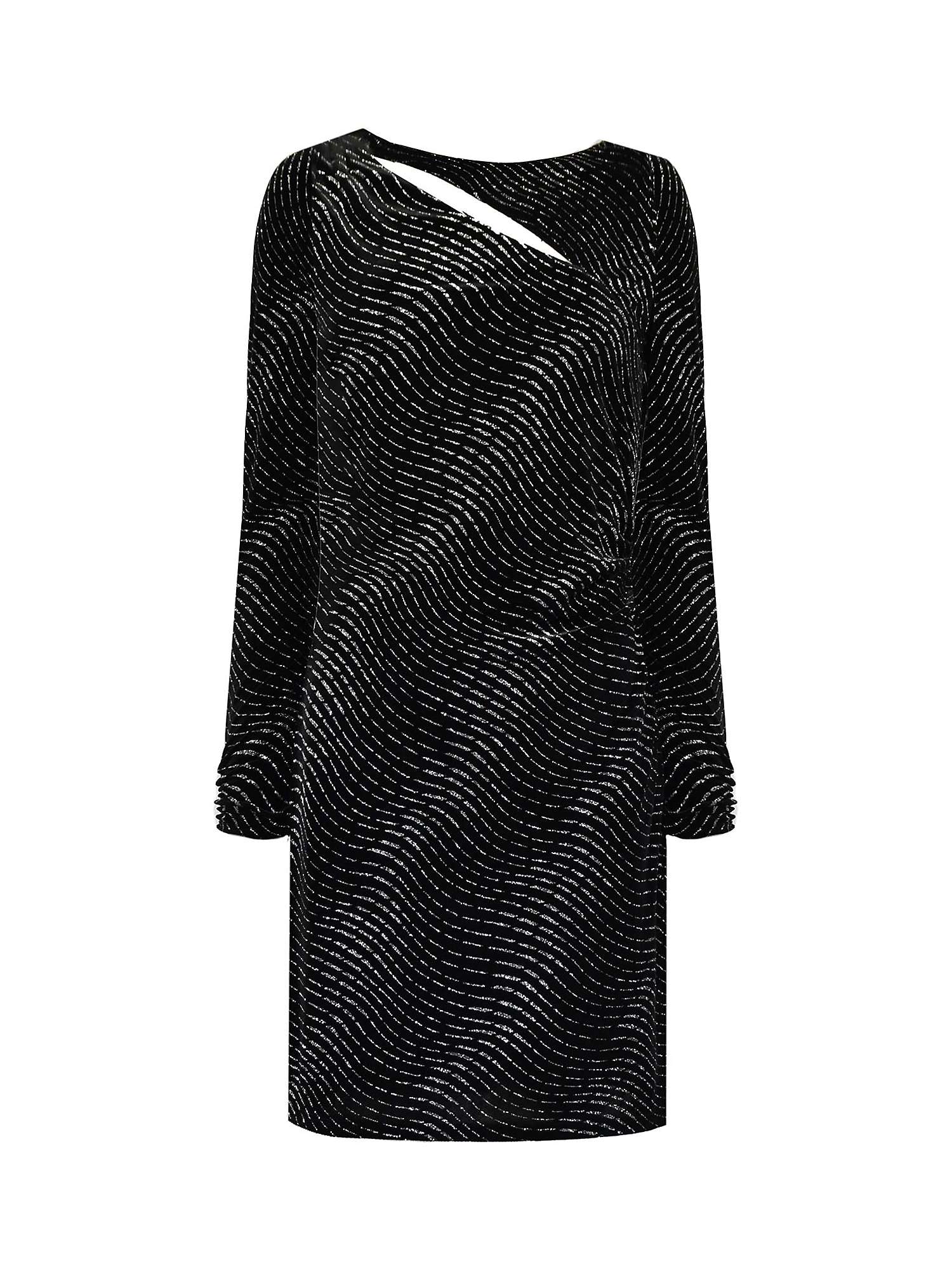 Buy Ro&Zo Swirly Sparkle Velvet Mini Dress, Black Online at johnlewis.com