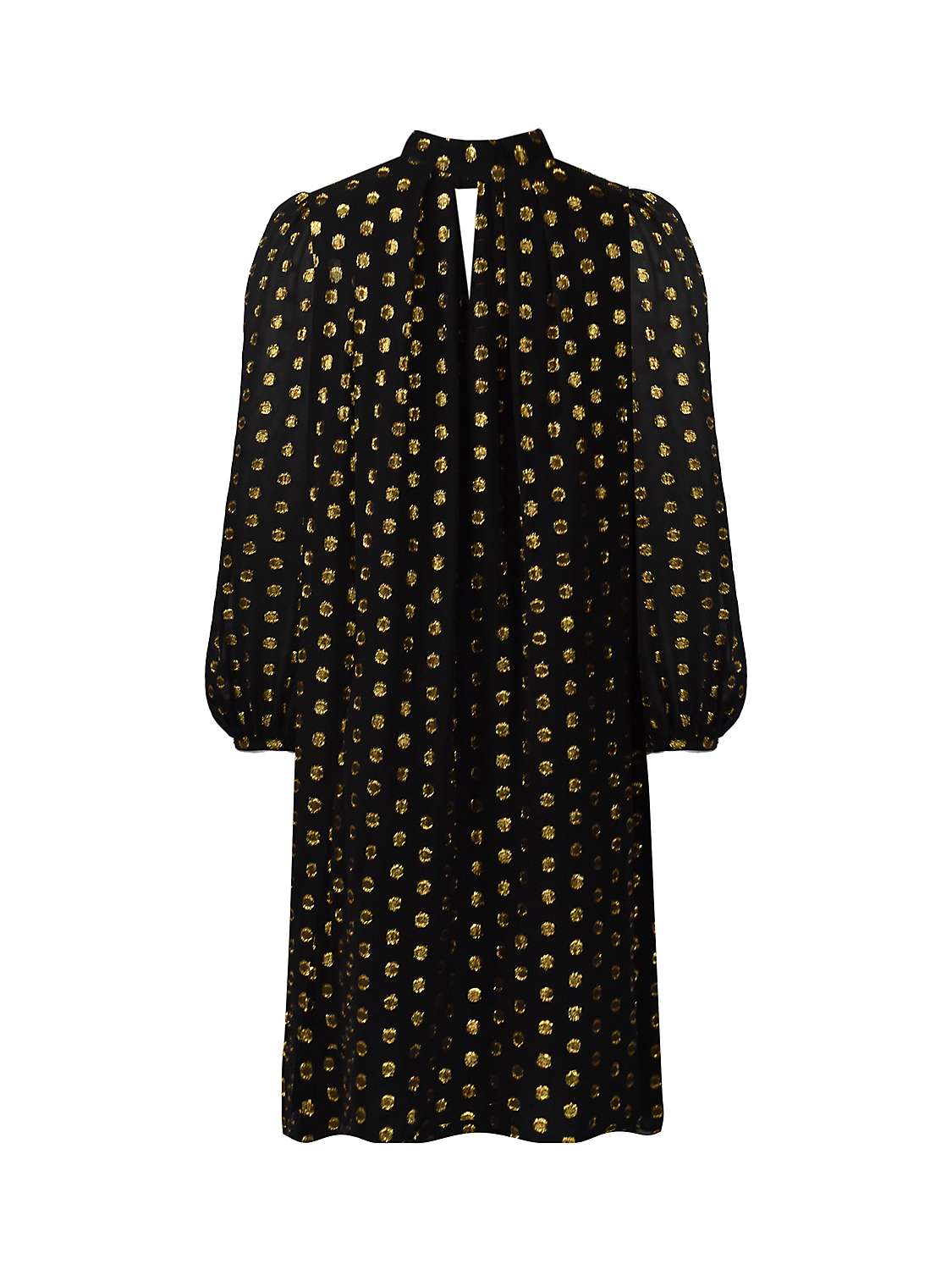 Buy Ro&Zo Gold Foil Circle High Neck Mini Dress, Black/Gold Online at johnlewis.com
