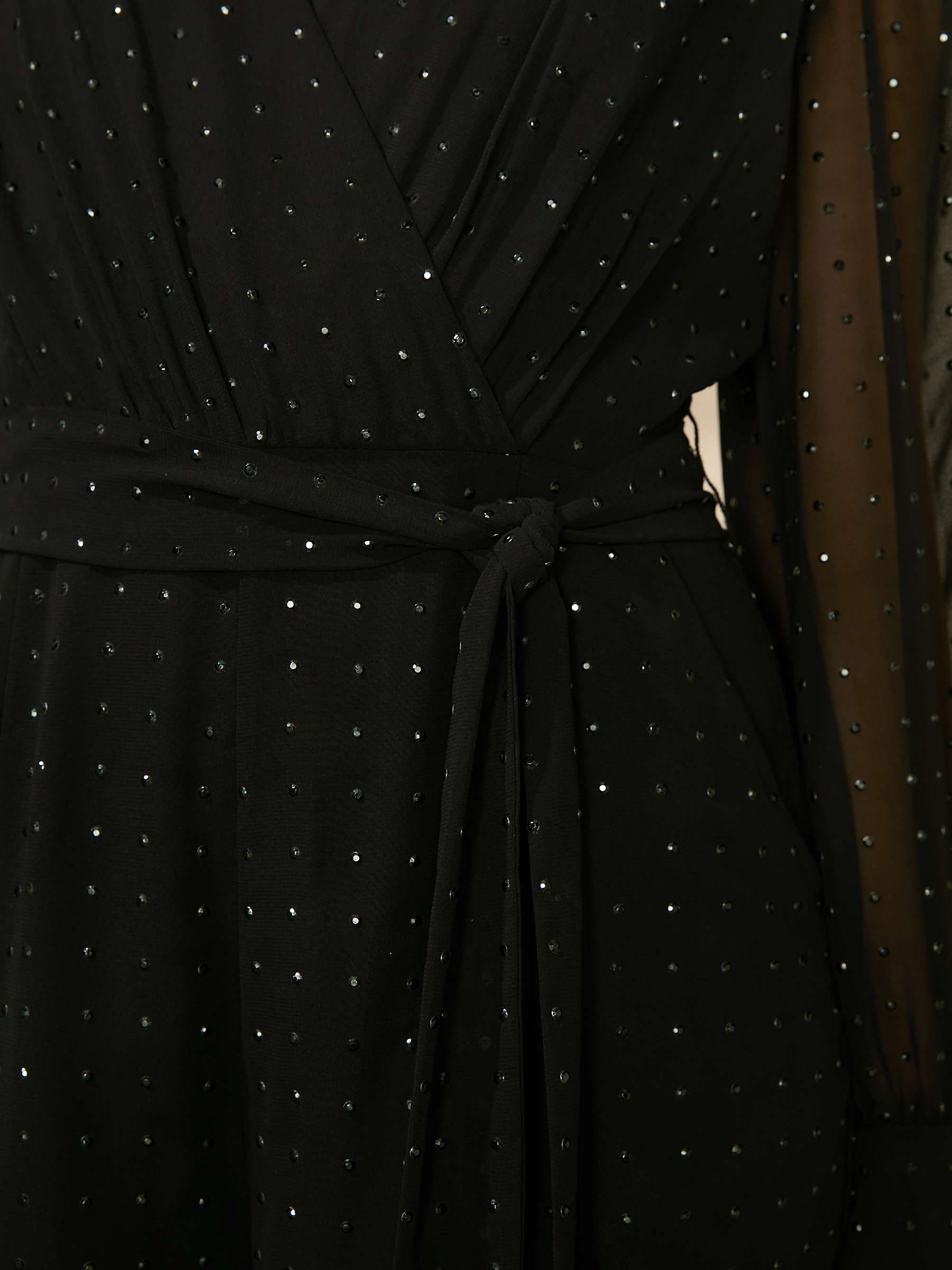 Buy Ro&Zo Petite Hotfix Stud Jumpsuit, Black Online at johnlewis.com