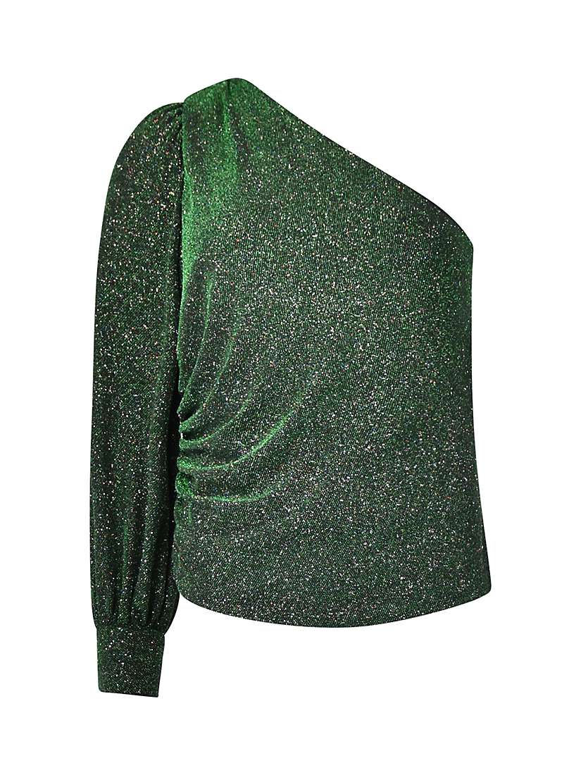 Buy Ro&Zo Sparkle One Shoulder Top, Green Online at johnlewis.com
