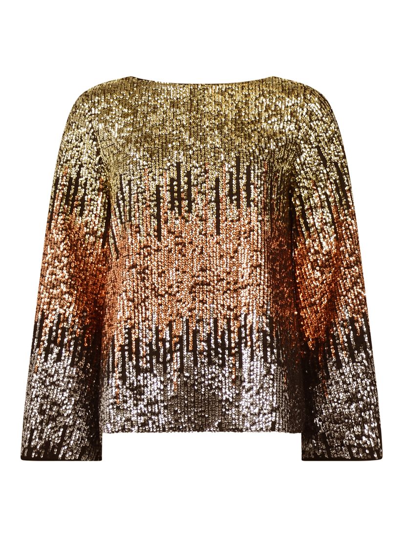 Ro&Zo Sequin Ombre Top, Multi at John Lewis & Partners