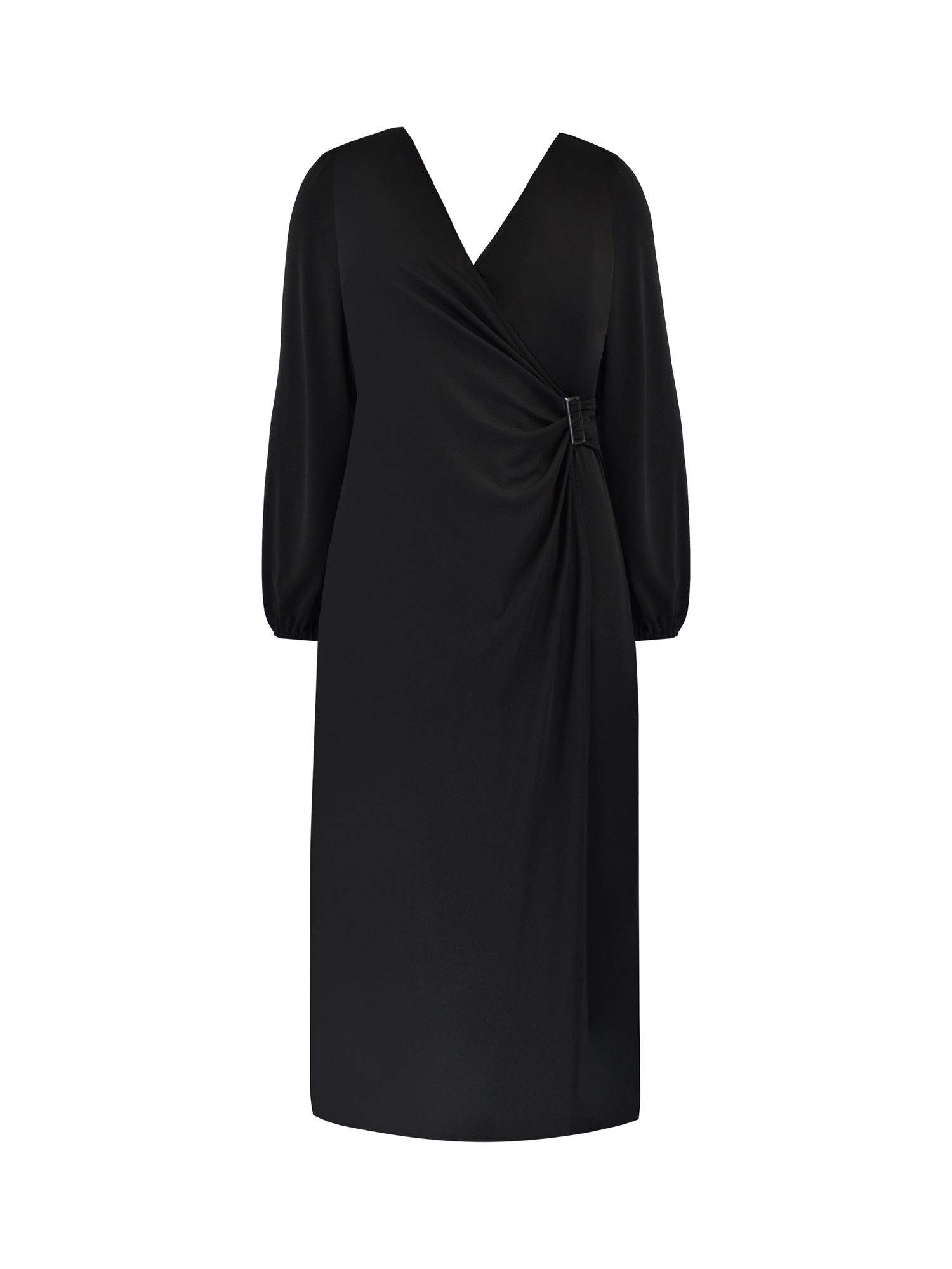 Live Unlimited Curve Jersey Midi Wrap Dress, Black at John Lewis & Partners