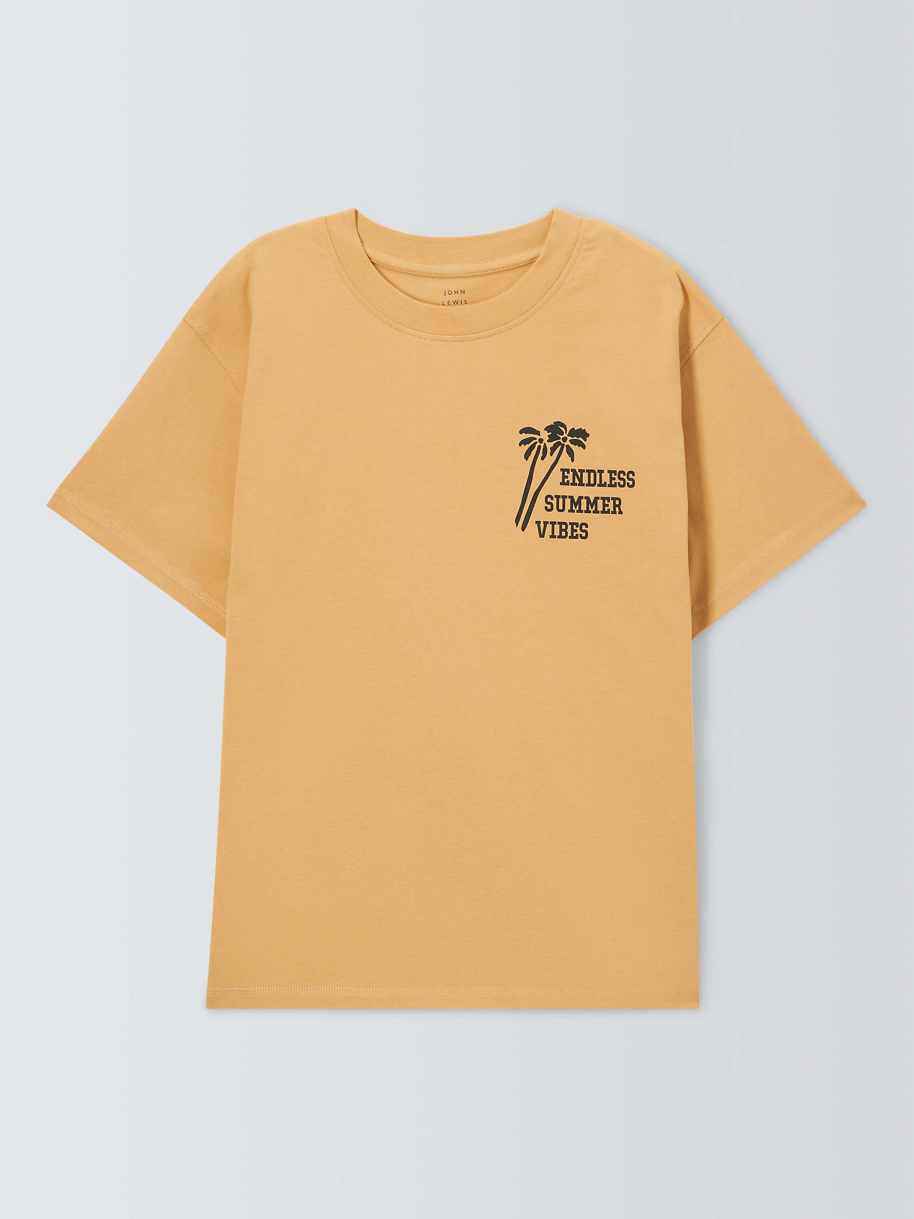 Buy John Lewis Kids' Summer Vibes Back Graphic T-Shirt, Yellow Online at johnlewis.com