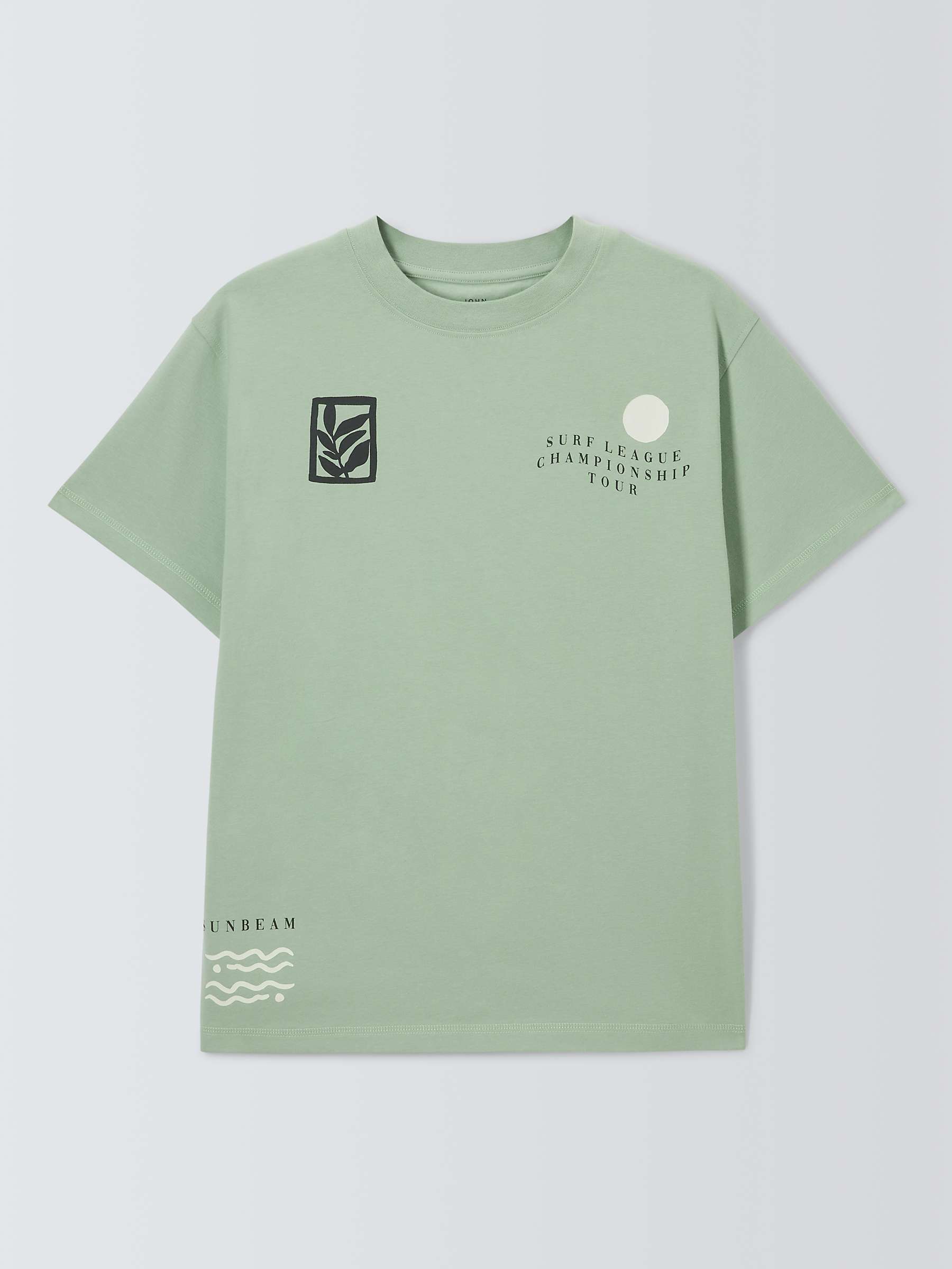 Buy John Lewis Kids' Surf Placement Graphic T-Shirt, Green Online at johnlewis.com