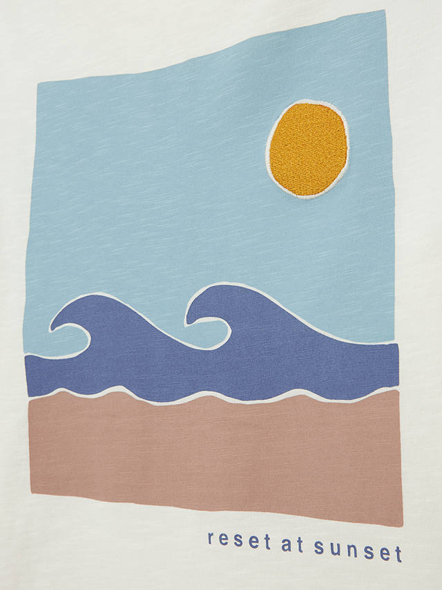 John Lewis Sunset Graphic Long Sleeve Top, White
