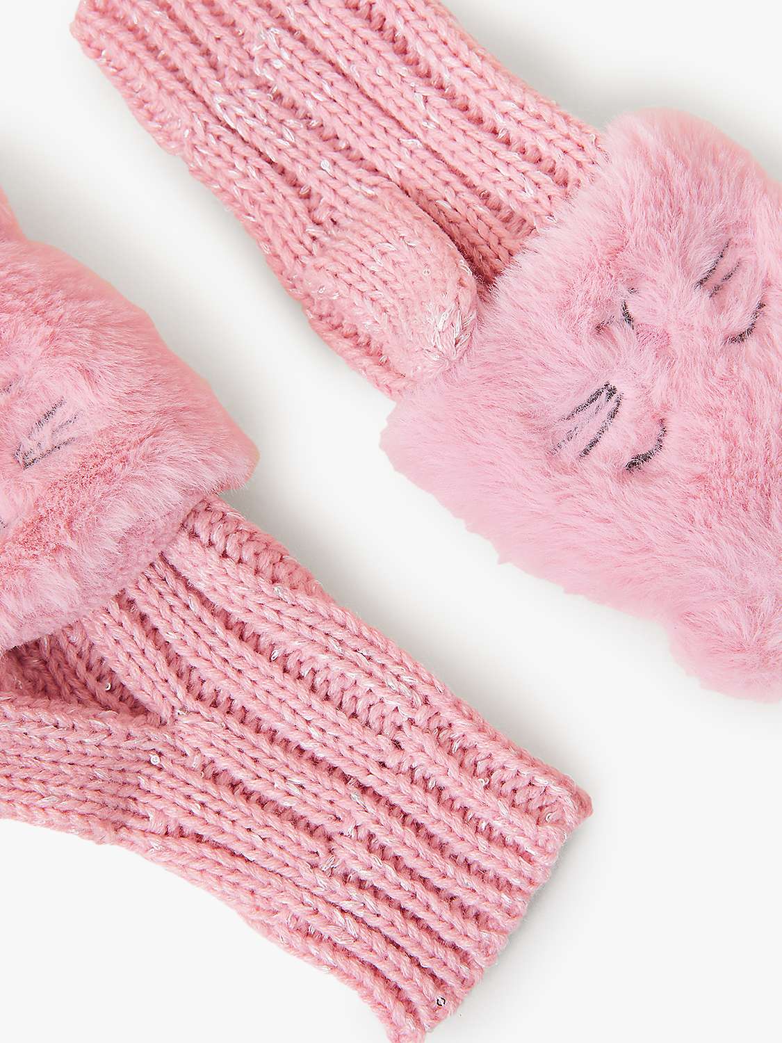 Buy Angels by Accessorize Kids' Fluffy Cat Capped Gloves, Pink Online at johnlewis.com
