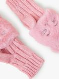 Angels by Accessorize Kids' Fluffy Cat Capped Gloves, Pink