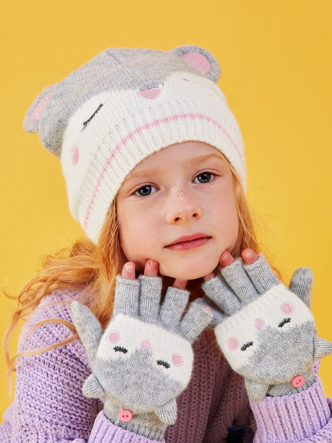 Buy Angels by Accessorize Kids' Snow Fox Gloves, Grey/Multi Online at johnlewis.com