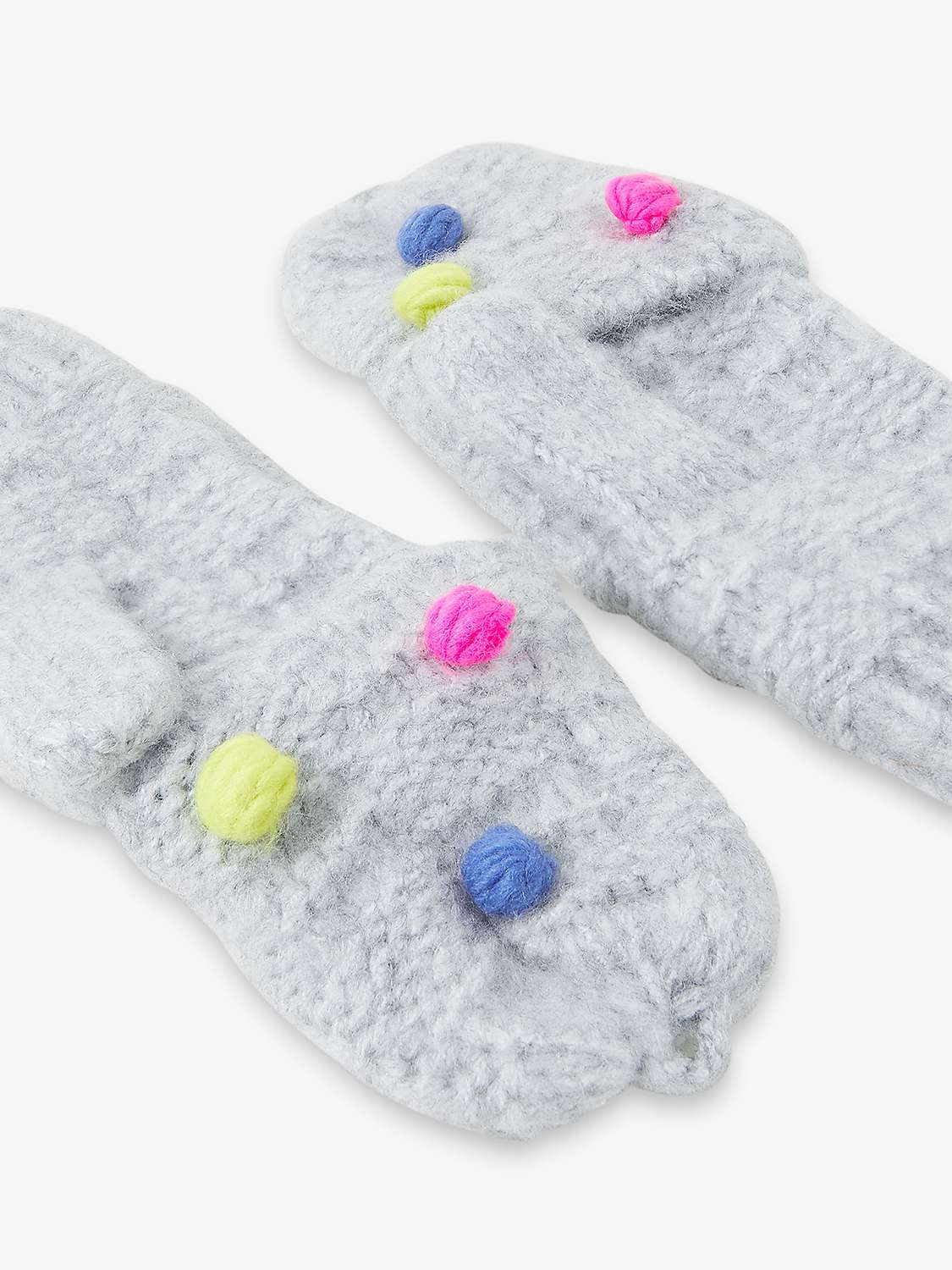 Angels by Accessorize Kids' Pom Pom Gloves, Grey/Multi at John Lewis ...