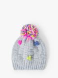 Angels by Accessorize Kids' Pom Pom Beanie Hat, Grey/Multi