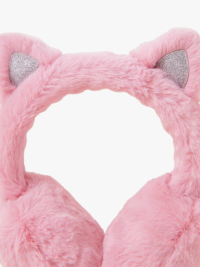 Angels by Accessorize Kids' Fluffy Cat Ear Muffs, Pink