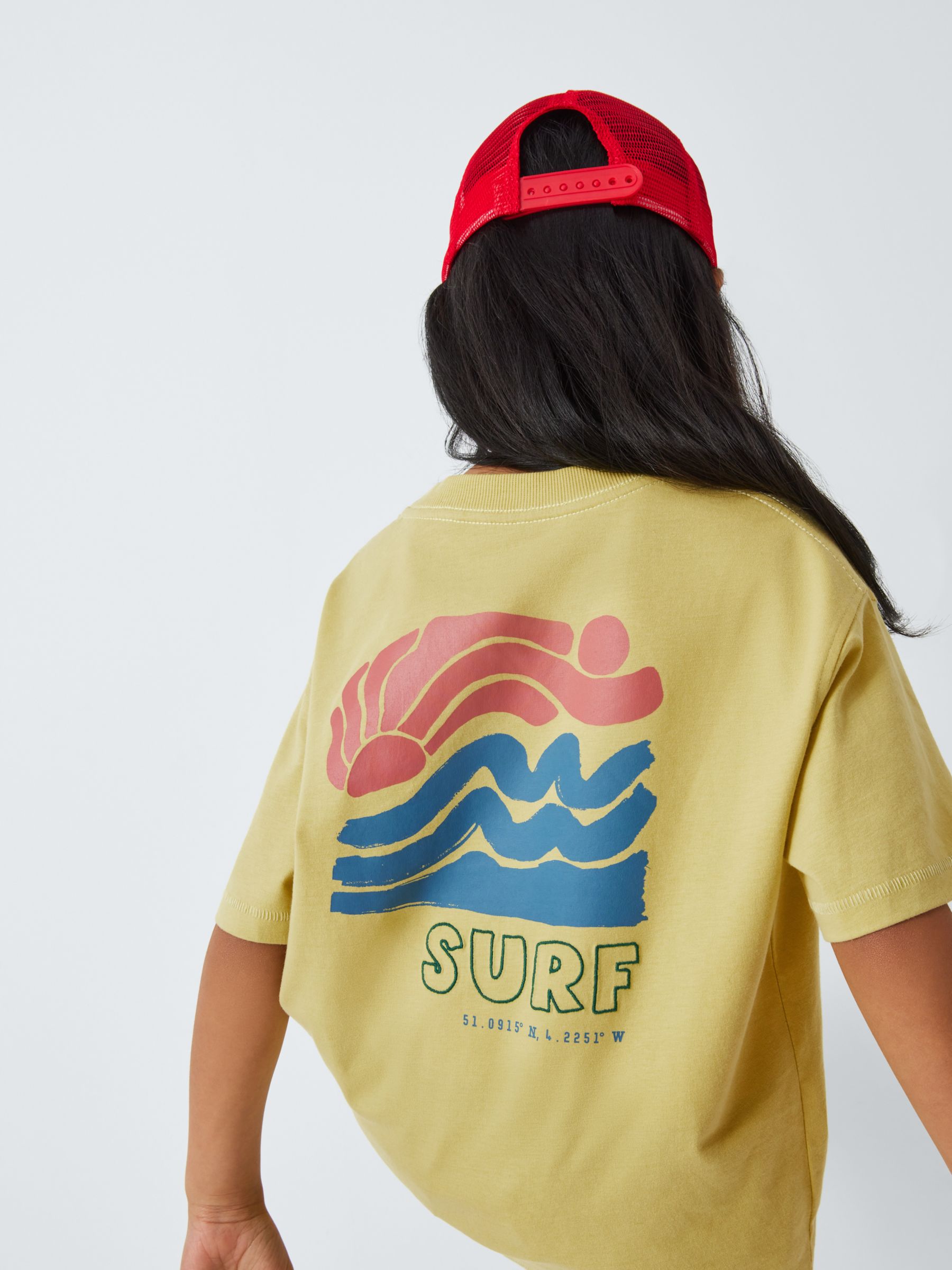 John Lewis Kids' Surf Graphic T-Shirt, Yellow, 10 years