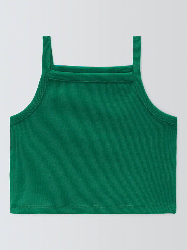 John Lewis ANYDAY Kids' Ribbed Cropped Top, Lush Meadow