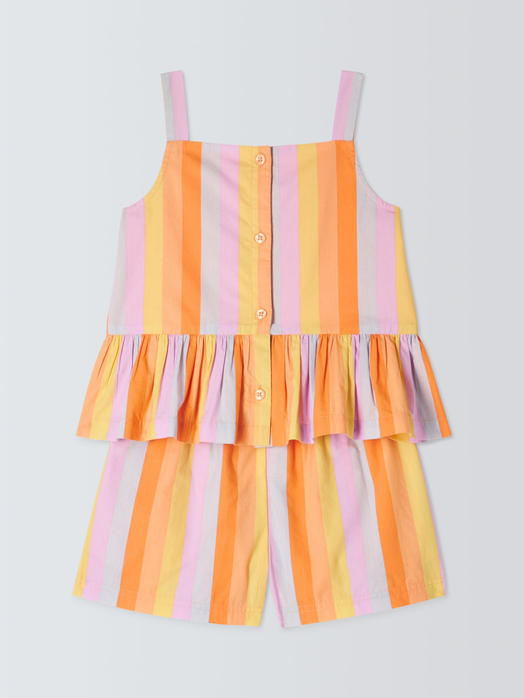 John Lewis ANYDAY Kids' Multi Stripe Top & Short Set, Multi, 2 years