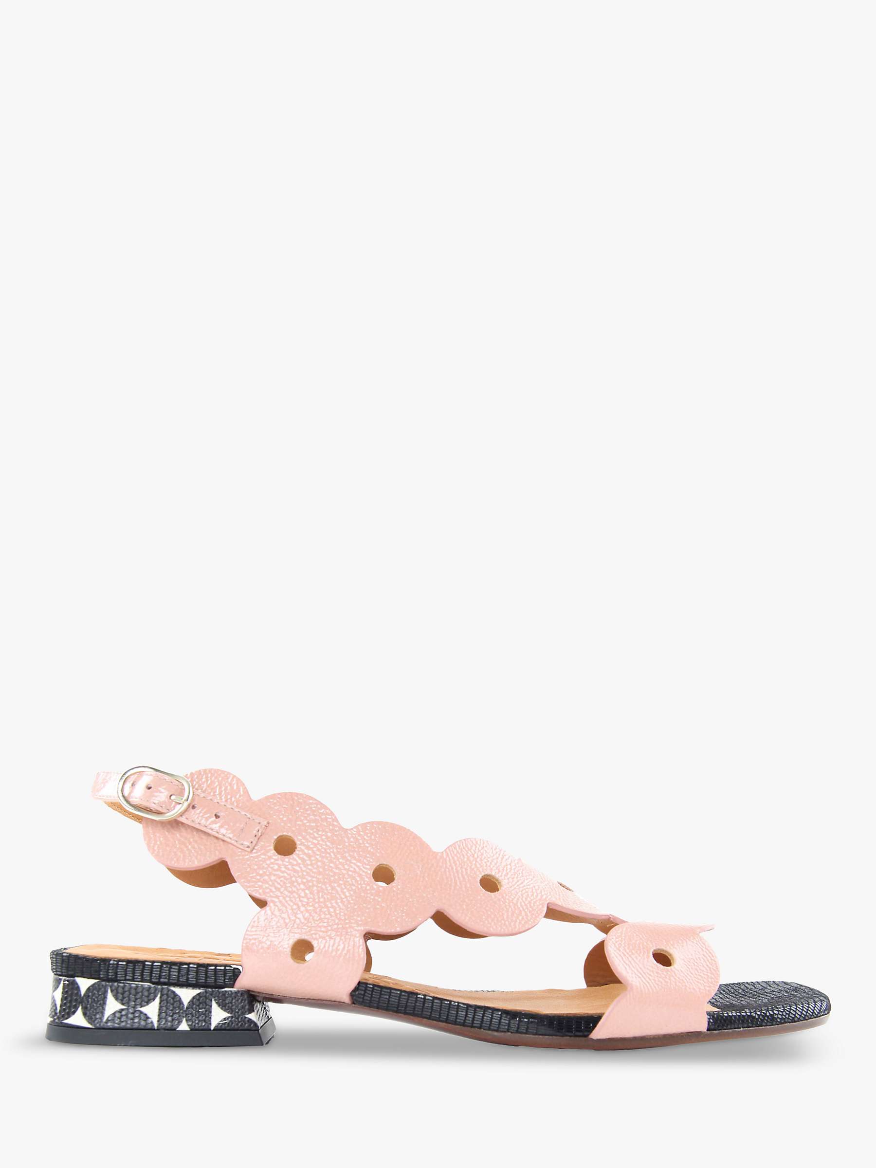 Buy Chie Mihara Teide Leather Sandals, Pink/Black Online at johnlewis.com