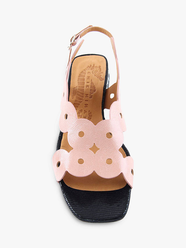 Chie Mihara Teide Leather Sandals, Pink/Black
