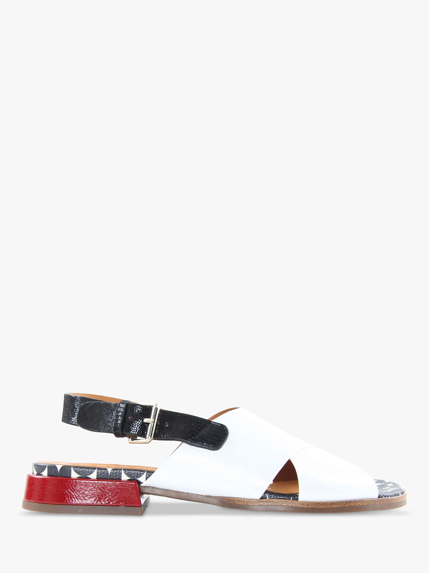 Buy Chie Mihara Wanter Leather Sandals, White/Black/Red Online at johnlewis.com