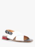 Chie Mihara Wanter Leather Sandals, White/Black/Red