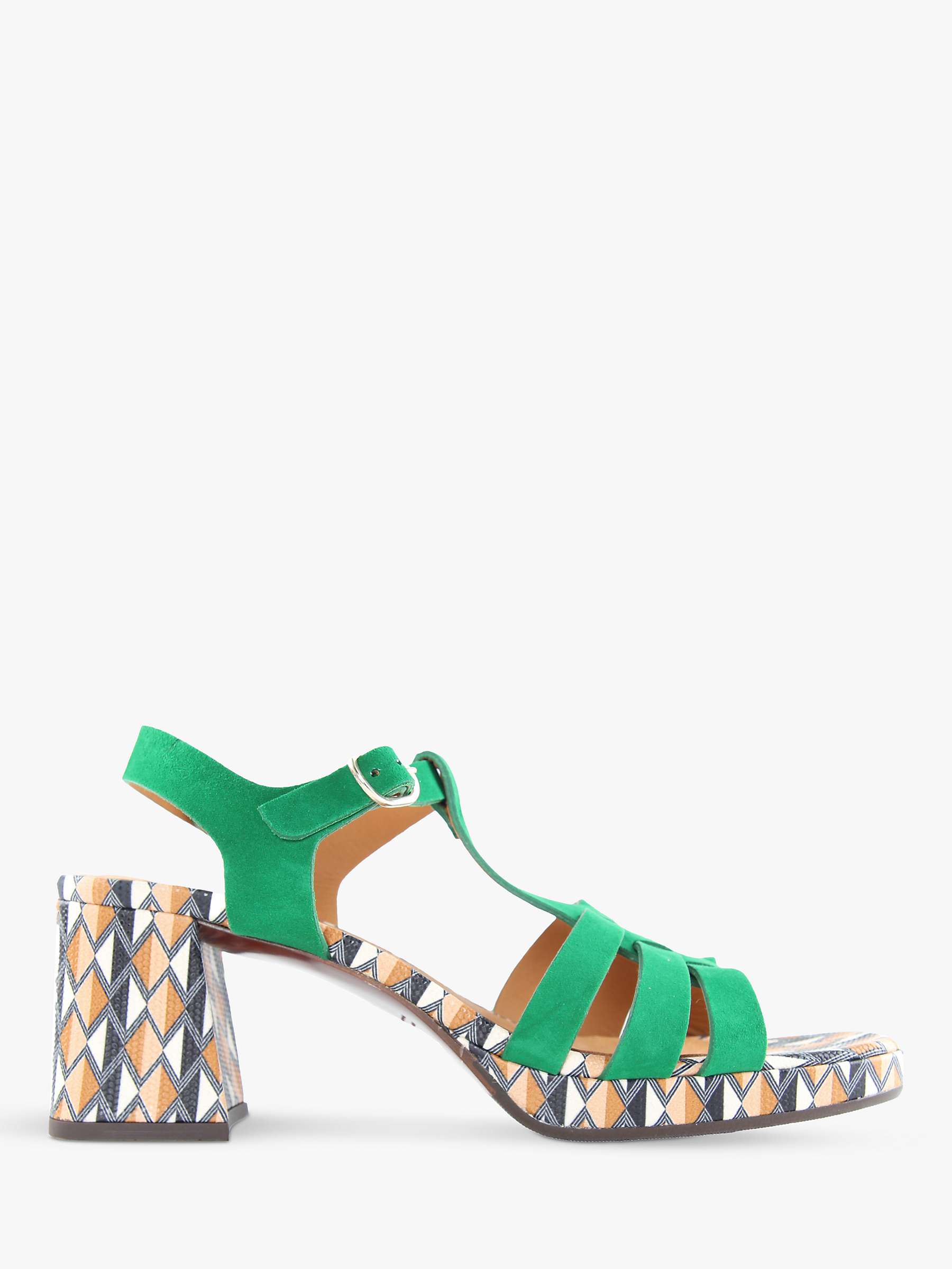 Buy Chie Mihara Gapaxi Leather Sandals, Green/Multi Online at johnlewis.com