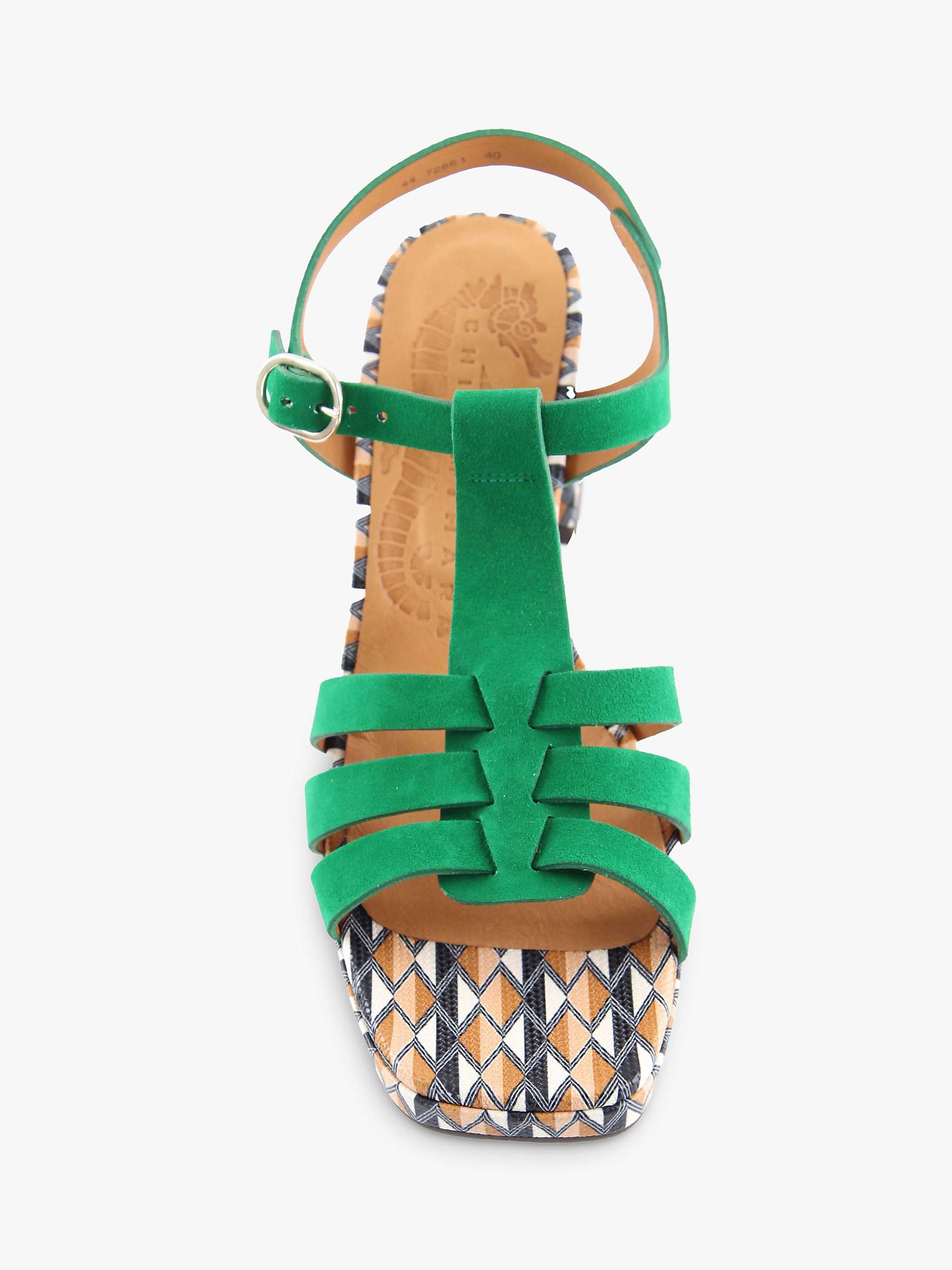 Buy Chie Mihara Gapaxi Leather Sandals, Green/Multi Online at johnlewis.com